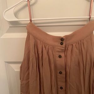 pink button down skirt